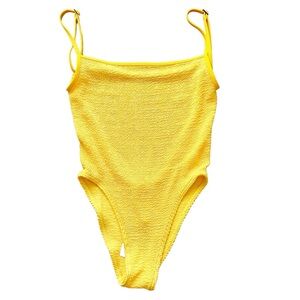 NWT Bond-Eye Low Palace Textured Swimsuit Yellow One Size